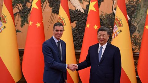 El presidente del Gobierno, Pedro S�nchez, y el presidente de China, Xi Jinping