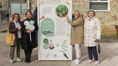 La junta local de la AECC de Carballo en la nueva exposici�n en la Praza do Concello.