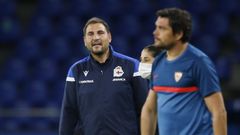 Manu S�nchez, en una imagen del partido del domingo contra el Sevilla