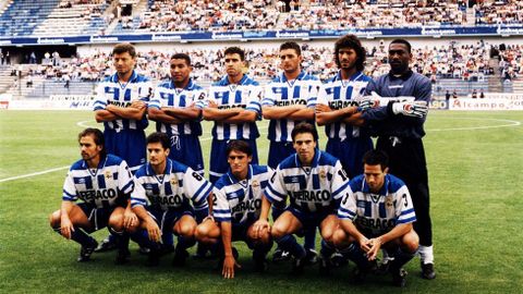En el once del D�por en agosto del 96, abajo a la izquierda.