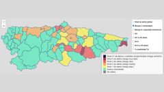 El mapa de riesgo de transmisi�n actualizado a 14 de noviembre