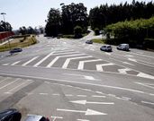 <span lang= es-es >La intersecci�n de O Castelo</span>. Ah�, en el municipio de Cervo,  acceso a la factor�a de Alcoa, confluyen la N-642 y la LU-862.