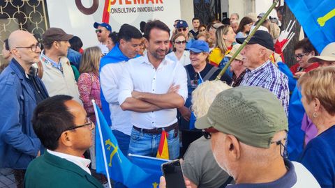 El Secretario General del PP de Asturias, �lvaro Queipo, en�el acto�contra la amnist�a en Madrid