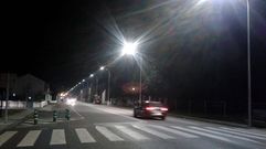 Nuevo alumbrado, con luces tipo led, instalado en la calle Mor�n
