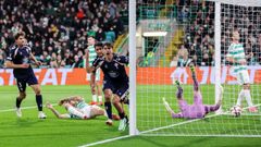 Javi Rodr�guez, celebrando el primer gol ante el Celtic