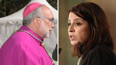 El arzobispo de Oviedo, Jess Sanz, y la delegada del Gobierno en Asturias, Adriana Lastra