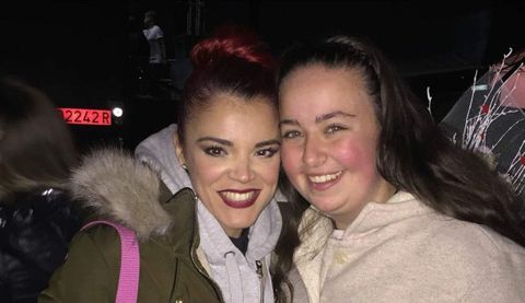 Melisa con Davinia, de El Combo Dominicano