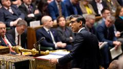 Rishi Sunak, durante la sesi�n en la C�mara de los Comunes