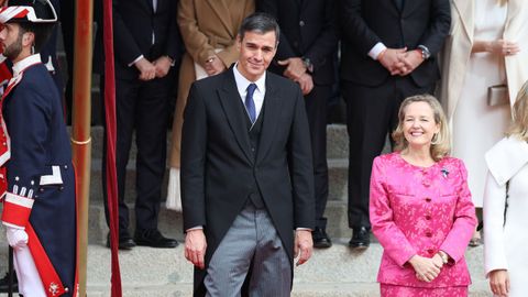 Pedro Snchez y Nadia Calvio, durante el acto