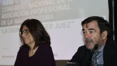 Mar�a Jes�s del Barco, presidenta de la Asociaci�n Profesional de Magistrados, y Vicente Guilarte, presidente interino del Consejo General del Poder Judicial.
