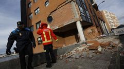 Derrumbe de una fachada en un edificio de Fonteculler
