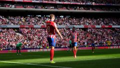 Atl�tico de Madrid.Los futbolistas del Atl�tico de Madrid celebran un gol en el Riyadh Air Metropolitano