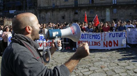 Luis Villares, en la manifestaci�n de Santiago