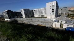 Terreno en el que la Xunta est� construyendo un edificio con 40 viviendas