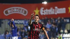 Folch celebra su gol ante el Oviedo