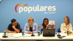 Lara Da Silva, hasta ahora portavoz del PP de Ver�n, junto con los concejales Aitor �lvarez, Sonia Arias y Beatriz Blanco, en una foto de archivo.