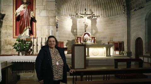 Rosa Mara Carrasco, en la iglesia de la parroquia de la calle Mayor de Vern