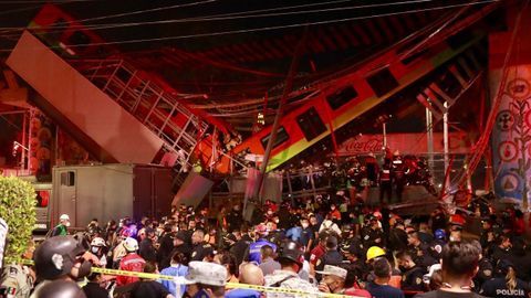 Derrumbe de un metro en la Ciudad de M�xico