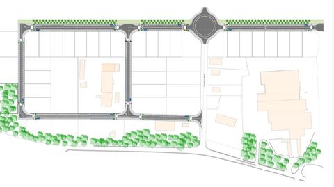 El plano de la urbanizacin del polgono de A Ran, en Cuntis.