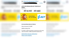 Tr�fico alerta en su cuenta de Twitter de que la denuncia que se notifica en el correo electr�nico es falsa