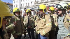 Nueva protesta de los Bomberos de Ferrol frente al Concello