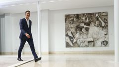 El presidente del Gobierno, Pedro S�nchez, este viernes, en el palacio de la Moncloa