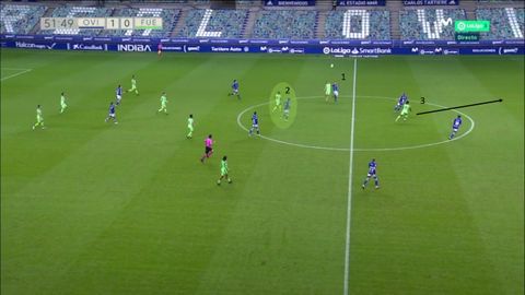 1-Disputa a�rea de Nieto. 2-Nteka, que se lleva la segunda jugada, con Edgar. 3-Kant�, que luego ir�a al espacio y provocar�a el penalti