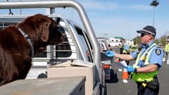 Control policial en la ciudad de Peth, Australia Occidental