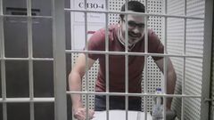 Ili� Yashin, que cumple ocho a�os y medio de c�rcel por criticar la actuaci�n del Ej�rcito ruso en Ucrania, este mi�rcoles ante el tribunal.