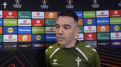 Iago Aspas, tras el partido entre Celta y PAOK.