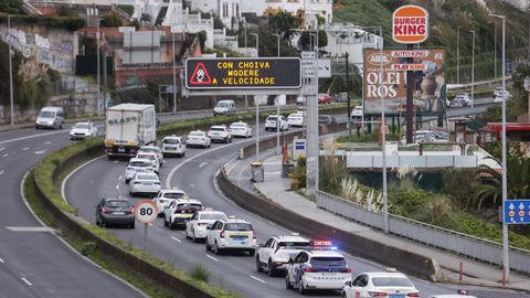Protesta de los taxistas coru�eses contra los VTC
