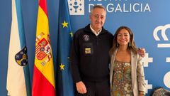 Juan Carlos Codesido Vilar, nuevo subdirector de Gardacostas de Galicia, con Marta Villaverse, conselleira de Mar