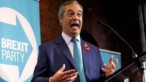 Farage lanz� su campa�a con la oferta a Johnson de una alianza electoral