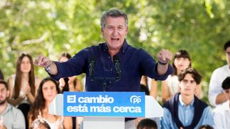 Feijoo, en un acto del PP en Badalona.