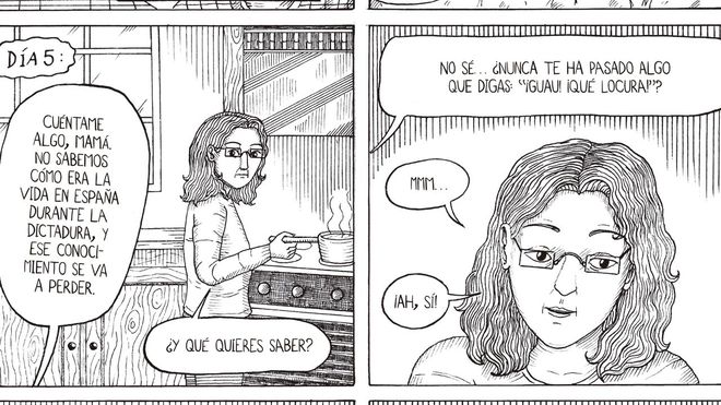 Dos vi&ntilde;etas del pr&oacute;logo del c&oacute;mic &laquo;Dos personas&raquo;.