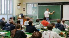 Una clase de un instituto de Ourense, en una imagen de archivo. 