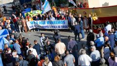 Ribeira fue el epicentro de la protesta europea en Galicia