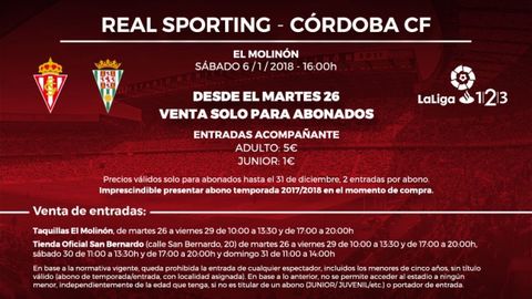 Entradas del Sporting - C�rdoba