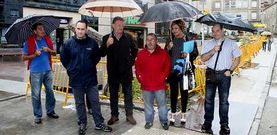 Comerciantes y vecinos denunciaron ayer las molestias que est� generando la paralizaci�nde  las obras de la calle Santa Clara. 