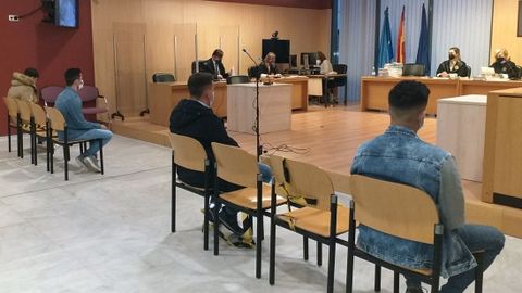 Los cuatro acusados del caso 'Germ�n, el joven camarero gijon�s agredido en julio de 2017 y que sufri� graves secuelas, en la Secci�n Octava de la Audiencia Provincial de Asturias, con sede en Gij�n