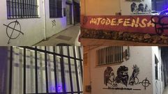 Im�genes de las pintadas y los cristales rotos en las instalaciones del Llar la Llegra