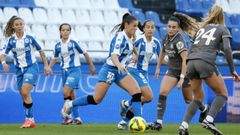 Lance del encuentro de la Liga F entre el Dpor Abanca y el Real Madrid, celebrado en Riazor