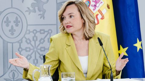 La ministra de Educación y portavoz del Gobierno, Pilar Alegría, durante una rueda de prensa del Consejo de Ministros