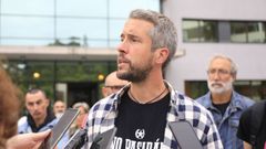 Declaraciones de Arroxo a la puerta de los juzgados de Lugo