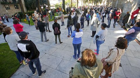 MANIFESTACI�N DE LA HOSTELER�A Y EL COMERCIO EN CALDAS DE REIS PARA PROTESTAR POR LAS RESTRICCIONES IMPUESTAS PARA FRENAR LA PANDEMIA COVID-19