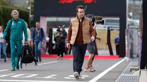 Fernando Alonso.Fernando Alonso a su llegada a Jap�n