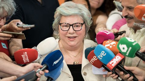 La falsamente inculpada por el asesinato de Roc�o Wanninkhof, Dolores V�zquez, ofreci� unas declaraciones a los medios tras recibir la Medalla a la Promoci�n de los Valores de Igualdad.