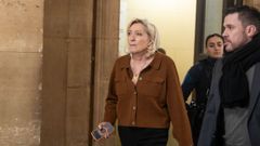 Marine Le Pen, a su llegada al Tribunal de Par�s