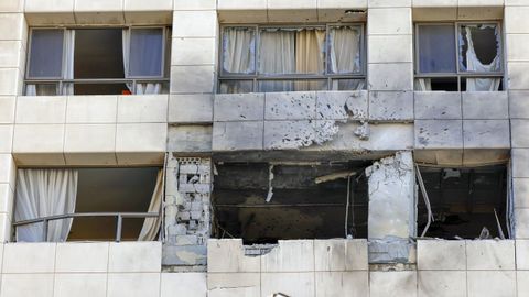 La habitaci�n del hotel de Beirut que fue atacado�esta noche