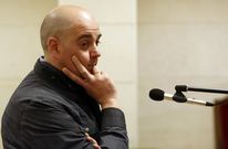 Emilio Arias Aparicio durante su interrogatorio en el juzgado de lo Penal n�mero 2 de Santiago. 